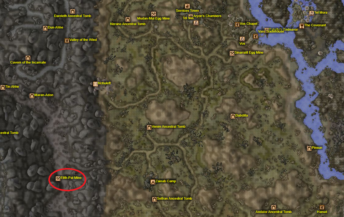Elith-Pal Mine Map Location